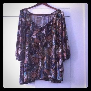 Paisley polyester wash and wear top